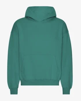 Übergroßer Bio-Kapuzenpullover – Kiefern-Grün