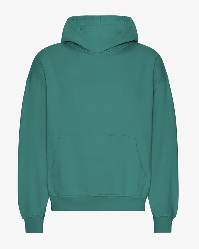 Übergroßer Bio-Kapuzenpullover – Kiefern-Grün