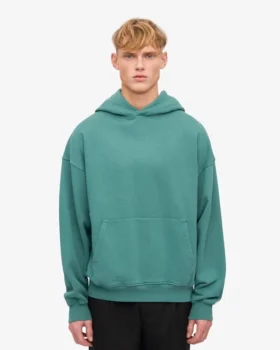 Übergroßer Bio-Kapuzenpullover – Kiefern-Grün