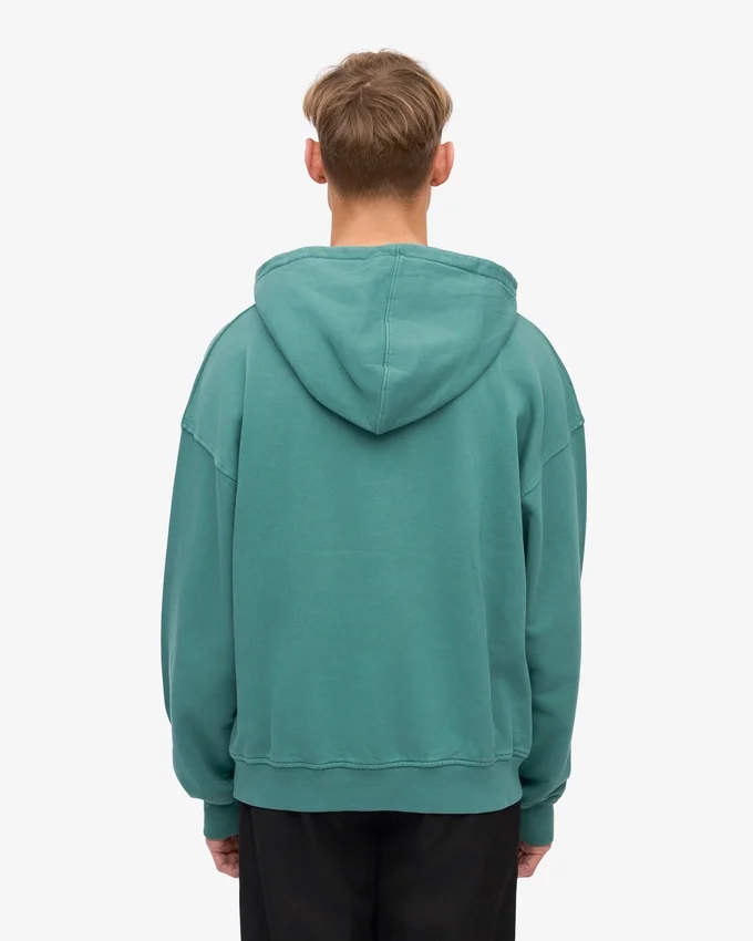 Übergroßer Bio-Kapuzenpullover – Kiefern-Grün