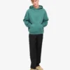 Übergroßer Bio-Kapuzenpullover – Kiefern-Grün