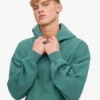 Übergroßer Bio-Kapuzenpullover – Kiefern-Grün