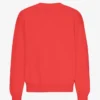 Übergroßer Bio-Pullover mit Rundhalsausschnitt – Red Tangerine