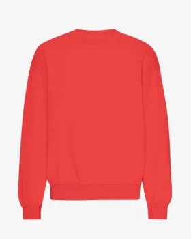 Übergroßer Bio-Pullover mit Rundhalsausschnitt – Red Tangerine