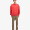 Übergroßer Bio-Pullover mit Rundhalsausschnitt – Red Tangerine