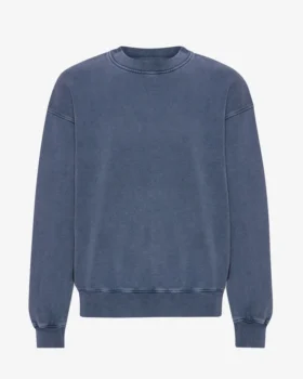 Übergroßer Bio-Pullover – Neptunblau
