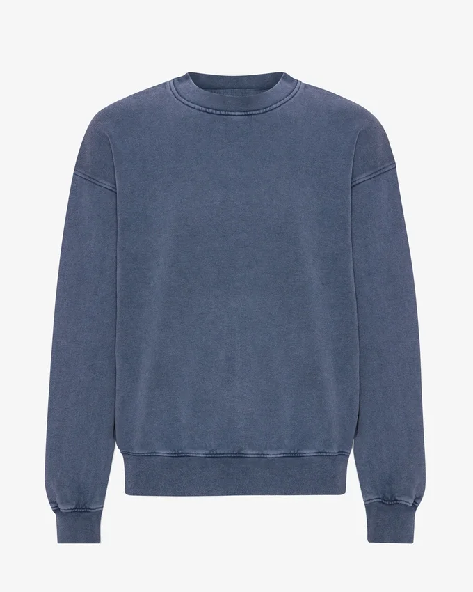 Übergroßer Bio-Pullover – Neptunblau