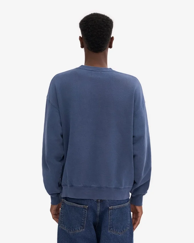 Übergroßer Bio-Pullover – Neptunblau