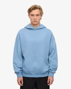 Übergroßer Kapuzenpullover aus Bio-Baumwolle – Seaside Blue