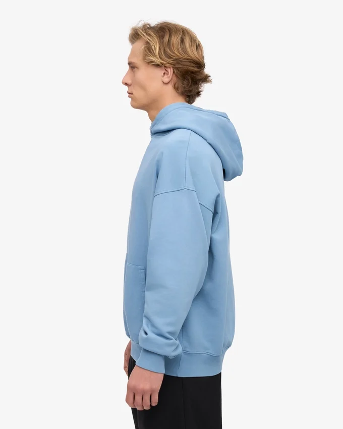 Übergroßer Kapuzenpullover aus Bio-Baumwolle – Seaside Blue
