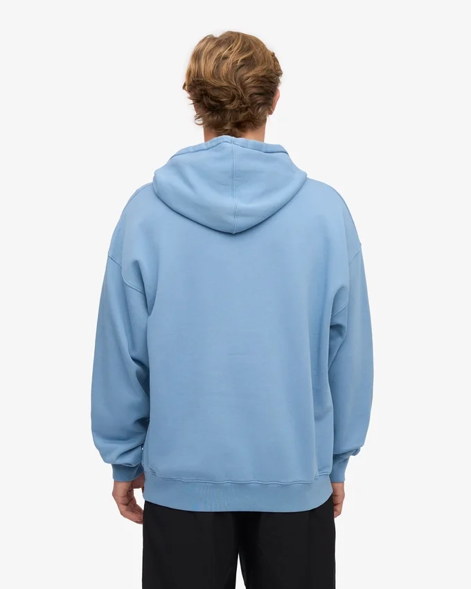 Übergroßer Kapuzenpullover aus Bio-Baumwolle – Seaside Blue