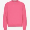 Übergroßer Rundhalspullover aus Merinowolle – Bubblegum-Pink