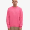 Übergroßer Rundhalspullover aus Merinowolle – Bubblegum-Pink