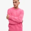 Übergroßer Rundhalspullover aus Merinowolle – Bubblegum-Pink