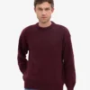 Übergroßer Rundhalspullover aus Merinowolle – Oxblood-Rot