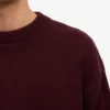 Übergroßer Rundhalspullover aus Merinowolle – Oxblood-Rot