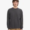 Übergroßes Bio-Langarm-T-Shirt – Lavagrau