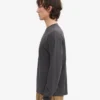 Übergroßes Bio-Langarm-T-Shirt – Lavagrau