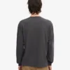 Übergroßes Bio-Langarm-T-Shirt – Lavagrau
