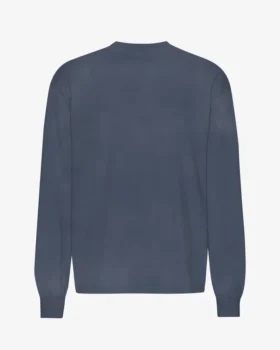 Übergroßes Bio-Langarm-T-Shirt – Neptunblau