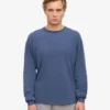 Übergroßes Bio-Langarm-T-Shirt – Neptunblau