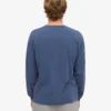 Übergroßes Bio-Langarm-T-Shirt – Neptunblau