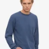 Übergroßes Bio-Langarm-T-Shirt – Neptunblau