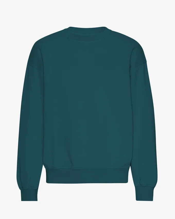Übergroßes Bio-Shirt mit Rundhalsausschnitt – Ozeangrün
