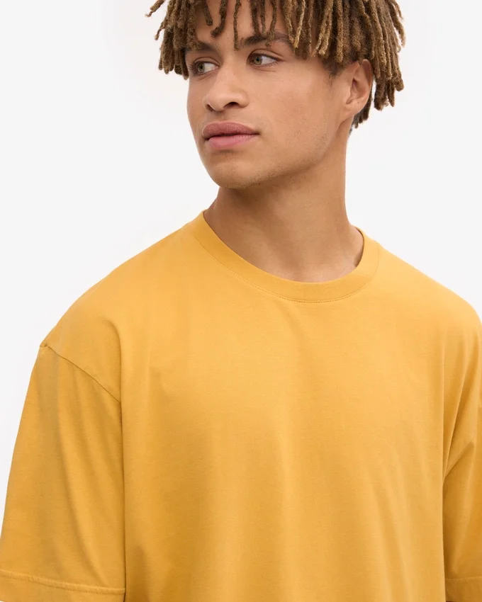 Übergroßes Bio-T-Shirt – Gebranntes Gelb