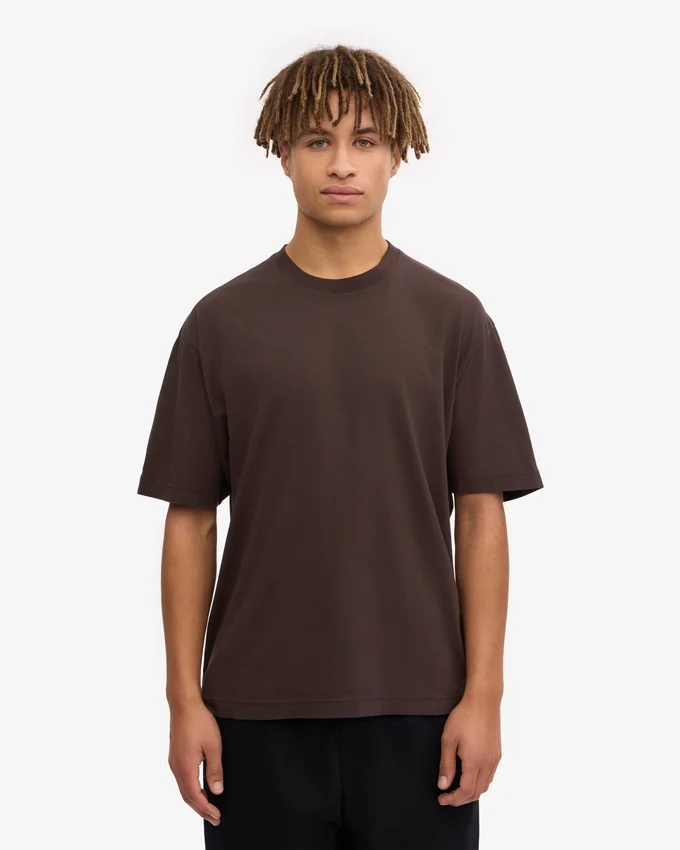 Übergroßes Bio-T-Shirt – Kaffeebraun