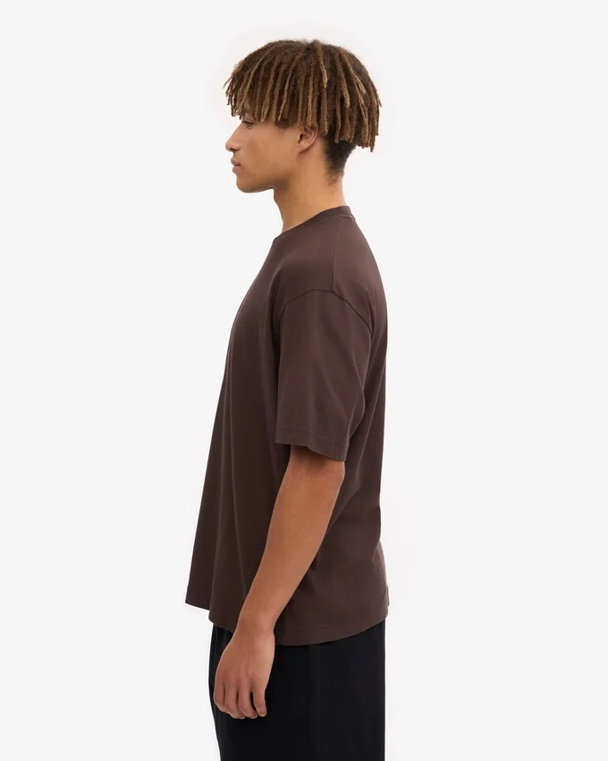 Übergroßes Bio-T-Shirt – Kaffeebraun