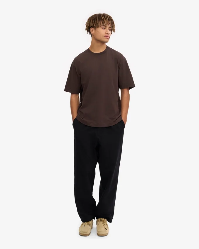 Übergroßes Bio-T-Shirt – Kaffeebraun