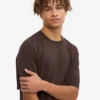 Übergroßes Bio-T-Shirt – Kaffeebraun