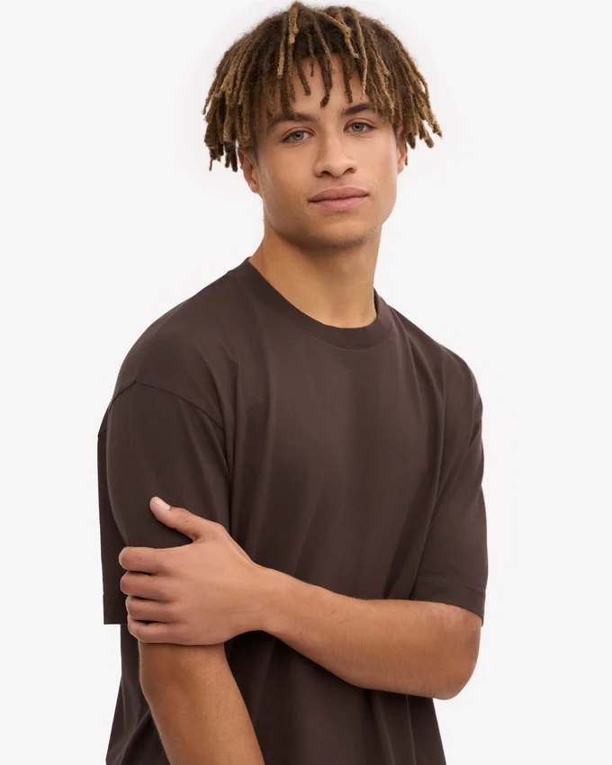 Übergroßes Bio-T-Shirt – Kaffeebraun