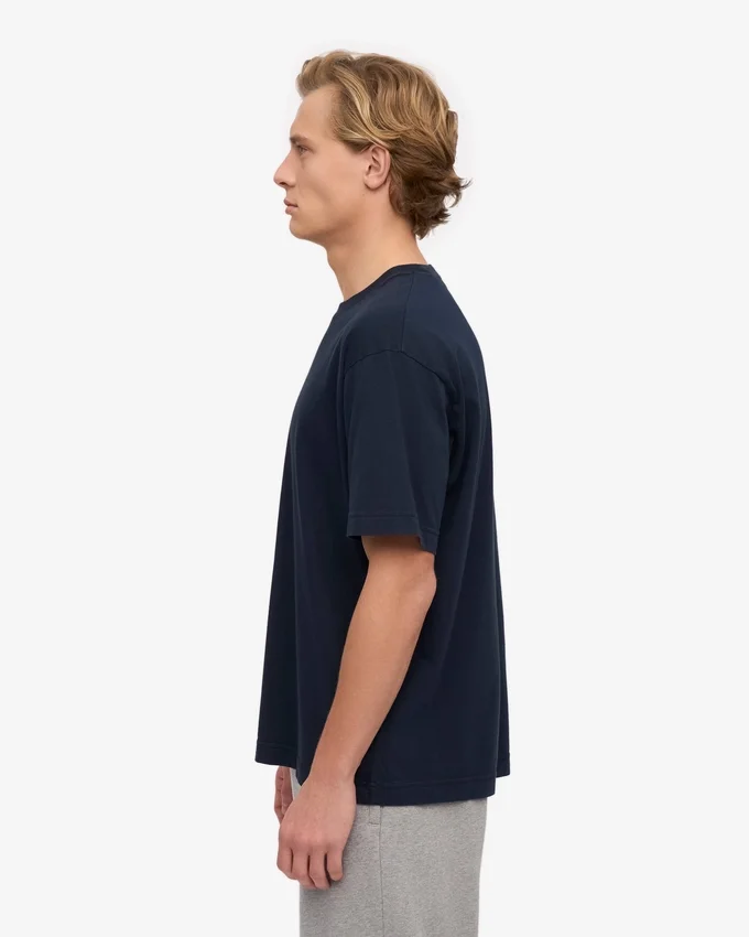 Übergroßes Bio-T-Shirt – Marineblau