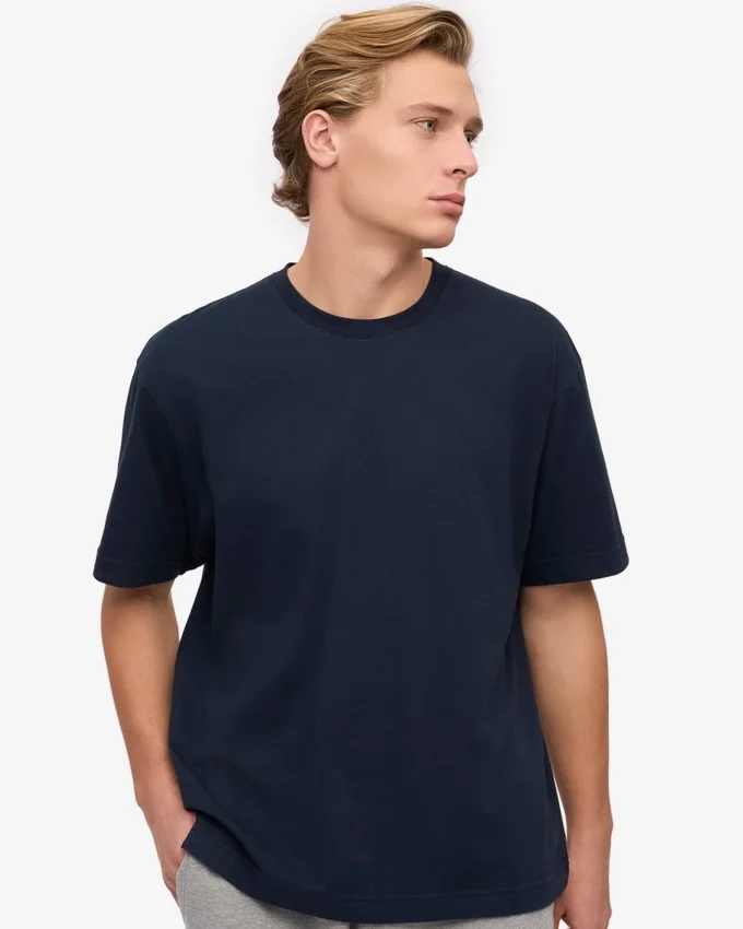 Übergroßes Bio-T-Shirt – Marineblau