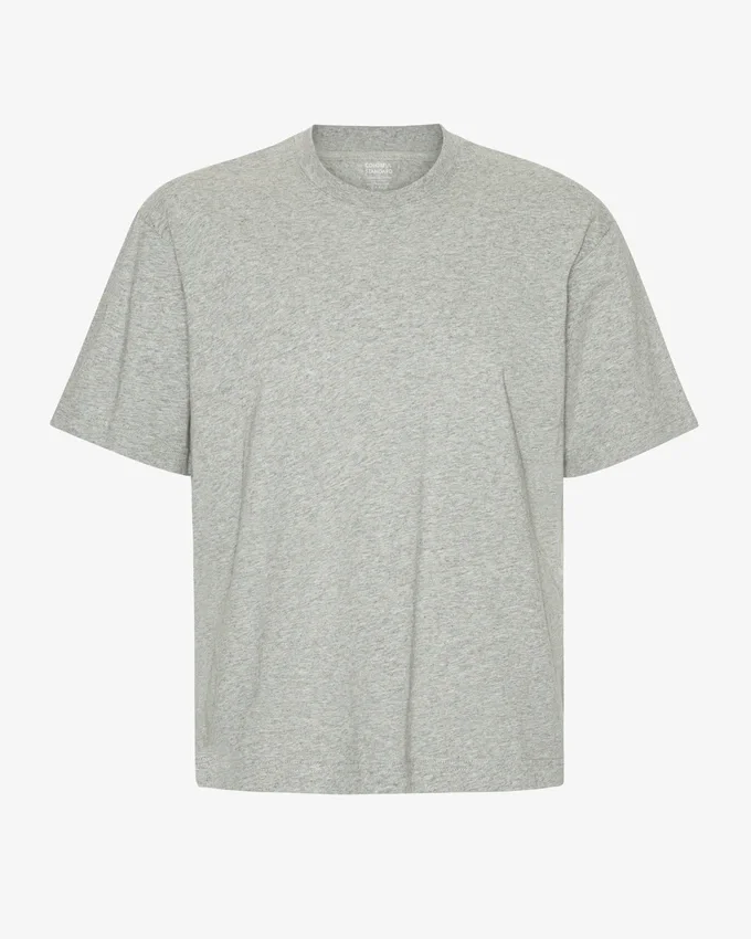Übergroßes Bio-T-Shirt – Meliertes Grau