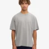 Übergroßes Bio-T-Shirt – Meliertes Grau