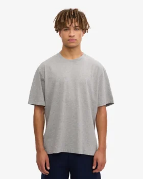 Übergroßes Bio-T-Shirt – Meliertes Grau