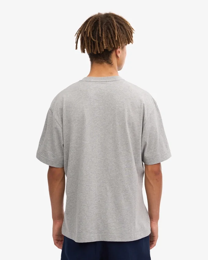 Übergroßes Bio-T-Shirt – Meliertes Grau