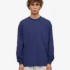 Übergroßes Bio-T-Shirt mit langen Ärmeln – Marineblau