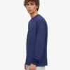 Übergroßes Bio-T-Shirt mit langen Ärmeln – Marineblau