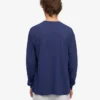 Übergroßes Bio-T-Shirt mit langen Ärmeln – Marineblau