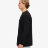 Übergroßes Bio-T-Shirt mit langen Ärmeln – Tiefschwarz