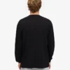 Übergroßes Bio-T-Shirt mit langen Ärmeln – Tiefschwarz