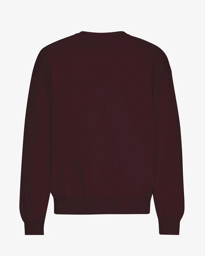 Übergroßes Bio-T-Shirt mit Rundhalsausschnitt – Oxblood-Rot