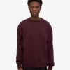 Übergroßes Bio-T-Shirt mit Rundhalsausschnitt – Oxblood-Rot