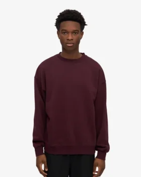 Übergroßes Bio-T-Shirt mit Rundhalsausschnitt – Oxblood-Rot