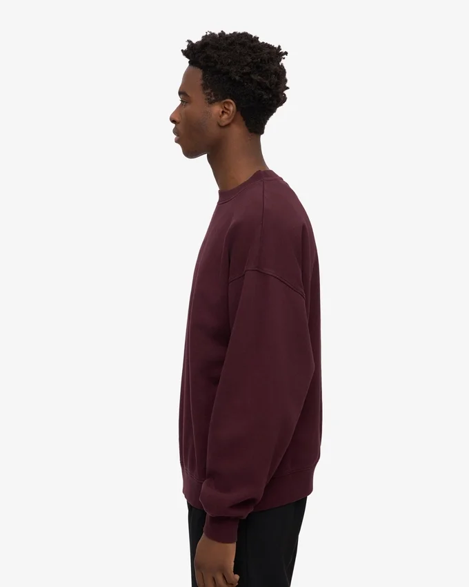 Übergroßes Bio-T-Shirt mit Rundhalsausschnitt – Oxblood-Rot