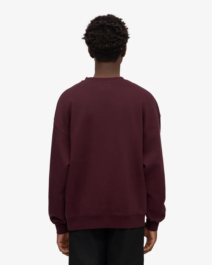 Übergroßes Bio-T-Shirt mit Rundhalsausschnitt – Oxblood-Rot